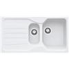 BricoShop24 Lavello Cucina 2 Vasche con Gocciolatoio Reversibile Fragranite Bianco