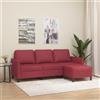 vidaXL Divano a 3 Posti con Poggiapiedi Cappuccino 180cm in Similpelle vidaXL