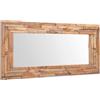 vidaXL Specchio Decorativo a Parete Legno di Teak 90x60 cm Rettangolare Arredo vidaXL
