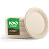 Yidaxing Piatti di Carta 100 Pcs, Piatti Rotondi Usa e Getta Biodegradabile e...