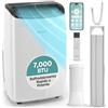 SereneLife Condizionatore Portatile 7000 BTU WiFi, Climatizzatore Portatile con App, Deumidificatore e Ventilazione, Pinguino Condizionatore, Kit Finestra Incluso, Casa, Ufficio