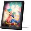 Grupo Erik Dragon Ball Quadro Luminoso LED | Anime Gadget | Lampada da Tavolo con Cornice, Effetto Doppia Immagine, 15 Modalità di Luce, Cavo USB Incluso, Dragon Ball Manga, 20x28x5cm