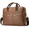 Bagzy Ventiquattrore Borsa Business Uomo 15,6 Pollici, Porta PC Pelle, Valigetta