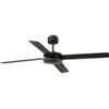 Faro Barcelona Ventilatore da Soffitto Energiespar con Telecomando Polea Nero & Noce 132 CM