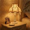 Lampada da Comodino con Frange Shabby Chic Abat-Jour Vintage per Salotto