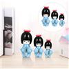 3pcs tradizionale giapponese kokeshi bambola in legno kimono bambola ornamento