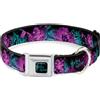 Harley Quinn Dog Collar JKAW-HARLEY QUINN Black/Turquoise HARLEY QUINN Pow & Aiming Poses/Jok