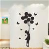 Farfalla Balloon Girl Wall Sticker Creativo Decorazione murale Decalcomanie per