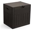 VOUNOT® Baule da Esterno 126L con Coperchio e Maniglie Incassate, Cassapanca da Giardino Impermeabile e Resistente ai Raggi UV 56x43x53 cm, per Terrazza, Balcone e Piscina, Effetto Polyrattan, Marrone