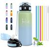 JAPORIA Borraccia Termica 750ml, Bottiglia Termica con Doppio Strato e Cannuccia, Borracce Acqua Riutilizzabile, a Prova di Perdite, Ideale per Lavoro, Ciclismo, Running, Piscina