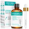 Enyorli Olio Essenziale di Citronella 100ml, Aroma Agrumato ed Erbaceo per Diffusore | I