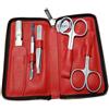 Alpen Set manicure Alpen 5 pezzi inox con astuccio pelle rossa