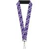 Buckle-Down Lanyard-1.0"-Plaid X3 Purple/Gray/White 22" x 1" Multicolor