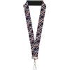 Buckle-Down Lanyard-1.0"-Plaid X3 Navy/Orange/White 22" x 1" Multicolor