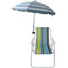 Sedia da Spiaggia con Ombrellone Portatile Sedia Pieghevole con Parasole