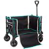 AKTIVE 62001 Carrello pieghevole da spiaggia con ruote fuoristrada, tasca interna e bande riflettenti, struttura in acciaio e tessuto in poliestere, carico massimo 60 kg, dimensioni 70 x 45 x 95 cm