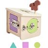 Casetta Delle Serrature in Legno Coordinazione Mano-Occhio per Bambini, Neonati