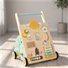 Carrello Primi Passi in Legno Multifunzione Carrello Primi Passi con Attività