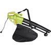 Bricozone Soffiatore Elettrico Aspirafoglie Da Giardino 3 in 1 Con Sacca Raccolt