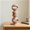 Scultura Moderna in Resina Geometrico Scultura da Tavolo Effetto Pietra