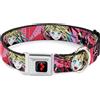 Harley Quinn Dog Collar JKHR-Harley Quinn Diamon Full Color Black/Red Harley Quinn Puddin Pos