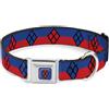 Harley Quinn Dog Collar JKDC-Harley Quinn Diamond Full Color Blue/Black/Red Harley Quinn Diam