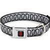 Harley Quinn Dog Collar JKG-Harley Quinn Diamond Black/Red Harley Quinn's Collar Ruffle White