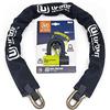 URBAN UR59K150 Antifurto Moto Catena in acciaio temprato da 13,5 mm con solido lucchetto Mini U 14 mm, 150 cm, nero/giallo