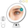 Specchio trucco portatile 10x ingrandimento con 3 luci LED colorate