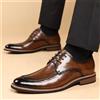 Scarpe Eleganti Uomo Marroni Stringate Stile Oxford Business Classiche T9X4R