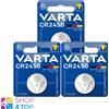 VARTA 3x Varta CR2450 Batterie a Bottone 3V Litio 560mAh