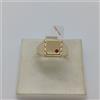 ANELLO DA UOMO CON CRISTALLO ROSSO IN ORO GIALLO 18KT 3,3 GR. N.18 (8555)