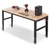 VEVOR Banco da Lavoro Regolabile Tavolo da Lavoro Dimensioni Piano 1549 x 508 mm Altezza Regolabile 688-910 mm Carico max. 900kg, Tavolo con Prese di Corrente Piano in Legno per Ufficio, Casa, Garage