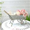 Carriola Decorativa in Metallo Vintage per Giardino, Balcone