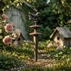 Portatubo da Giardino con Picchetto Autoportante Avvolgitubo Rustico per Prato