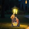 Figura Artigianale con Luce Solare "La Sacra Famiglia", Statua Della