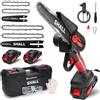 Mini Motosega a Batteria 2x2000 mAh Motosega Elettrica 21V per Potatura Giardino