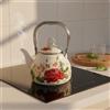 Bollitore vintage in smalto con infusore a rete, teiera decorativa, adatto a