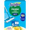 Swiffer Wet Lavapavimenti Kit, 1 Scopa e 6 Panni Umidi, Limone, Maxi COMV