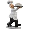 Statua in resina di cuoco, statuetta di chef francese per cucina, ristorante,