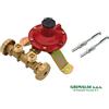MINI CENTRALINA CON ATTACCO PER 2 BOMBOLE GAS GPL PROPANO CON REGOLATORE DA 4 KG