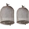 2 Pezzi Lanterna da Tavolo con Uccellino Vintage Decorazione Shabby Chic