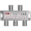 EMOS Distributore antenna a 4 vie A-Class - splitter satellitare a 3 vie con presa F - completamente schermato 7,5 dB - Frequenza 5 - 2400 MHz - 1 ingresso/4 uscite - SAT+TV distributore TV con