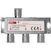 EMOS Distributore antenna a 3 vie A-Class - splitter satellitare a 3 vie con presa F - completamente schermato 6 dB - Frequenza 5 - 2400 MHz - 1 ingresso/3 uscite - SAT+TV distributore TV con