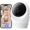 NUASI 24/7 Registrazione 4G LTE Telecamera Interno con SIM 2K Videocamera Interno 4g