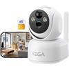 Xega 4G LTE Telecamera Interno con Sim/ 7800mAh Batteria senza Fili 360° PTZ