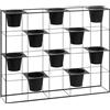 Dehner Mensola con fioriera, resistente al gelo, per interni ed esterni, ca. 100 x 80 x 20 cm, ferro/lamiera, colore: nero