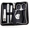 Alpen SET MANICURE ALPEN 4 PEZZI INOX CON ASTUCCIO PELLE NERA