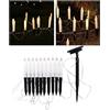 Luce solare da giardino a candela, luce a candela a LED con picchetto, bianco