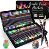 Dictien 168 Colori Pennarelli Acrilici Doppia Punta,Set Pennarelli Professionali | Punta
